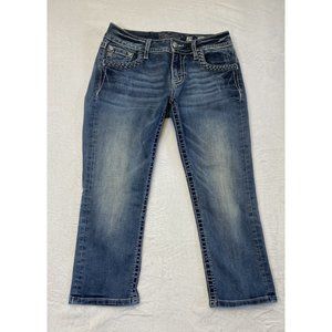 MISS ME SIGNATURE CUFFED CAPRI Size 29 cropped jeans Sz 30 X 22 JP7290P2